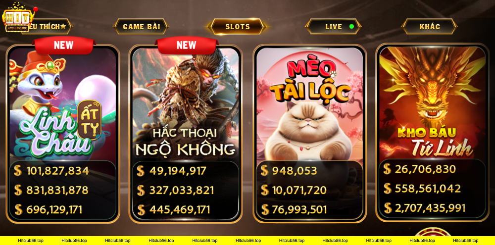 Giao diện game slot đa dạng với hình ảnh sinh động