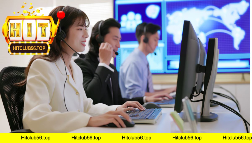 Nhân viên chăm sóc khách hàng Hitclub hỗ trợ qua điện thoại